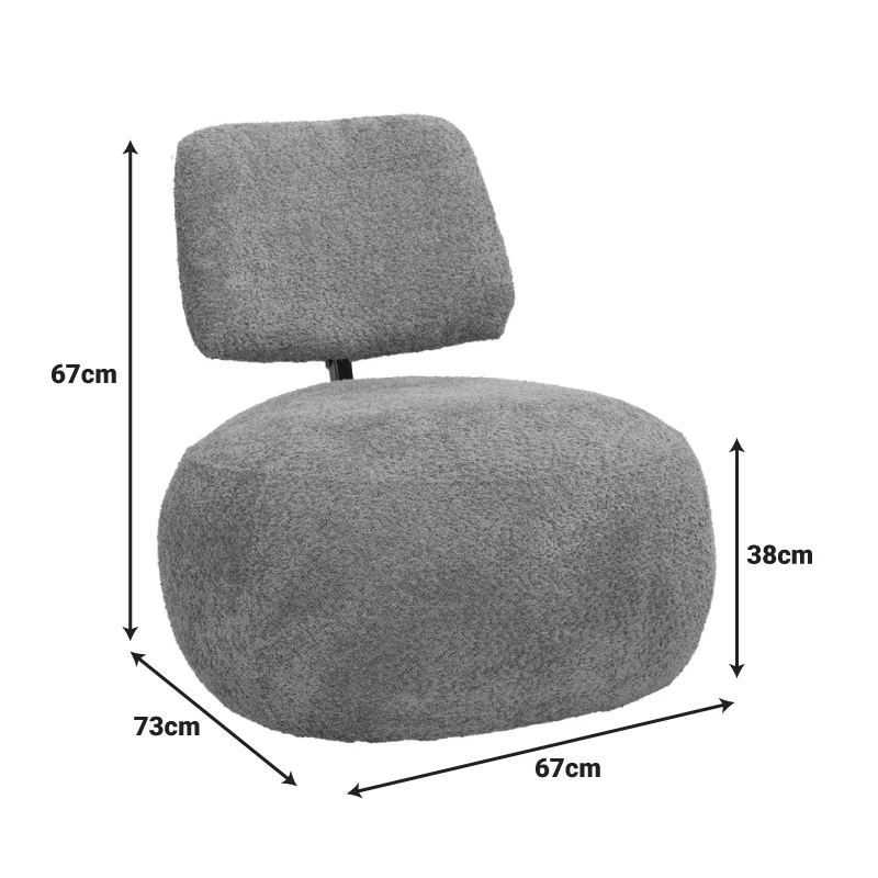 Кресло STONIE букле плат с размери 67x73x67см