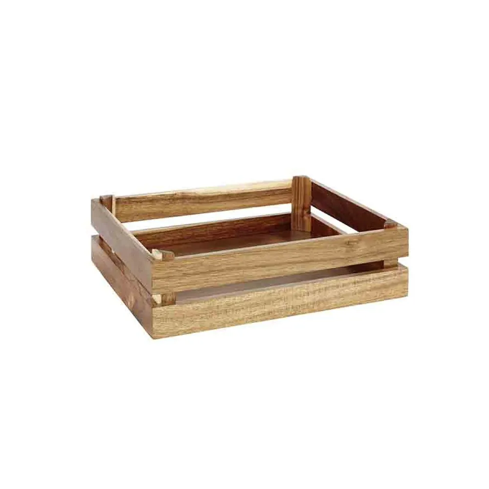 Дървена кутия за аксесоари за блок маса SUPERBOX - дърво - кафяв - правоъгълна - Височина:105mm - съвместима с GN 1/2