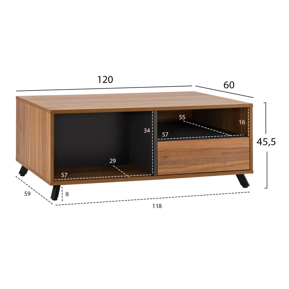 Професионална масичка за кафе за гости Supreme 120x60x45.5h см