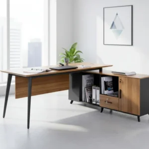Офис бюро SUPREME с обращаем ъгъл цвят меден дъб 200X160X75см