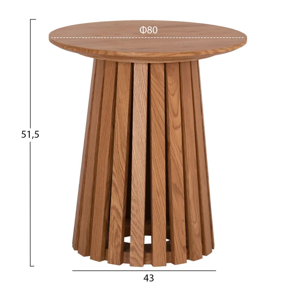 Помощна маса TALBERT МДФ от естествено дърво Φ45x50.5см.