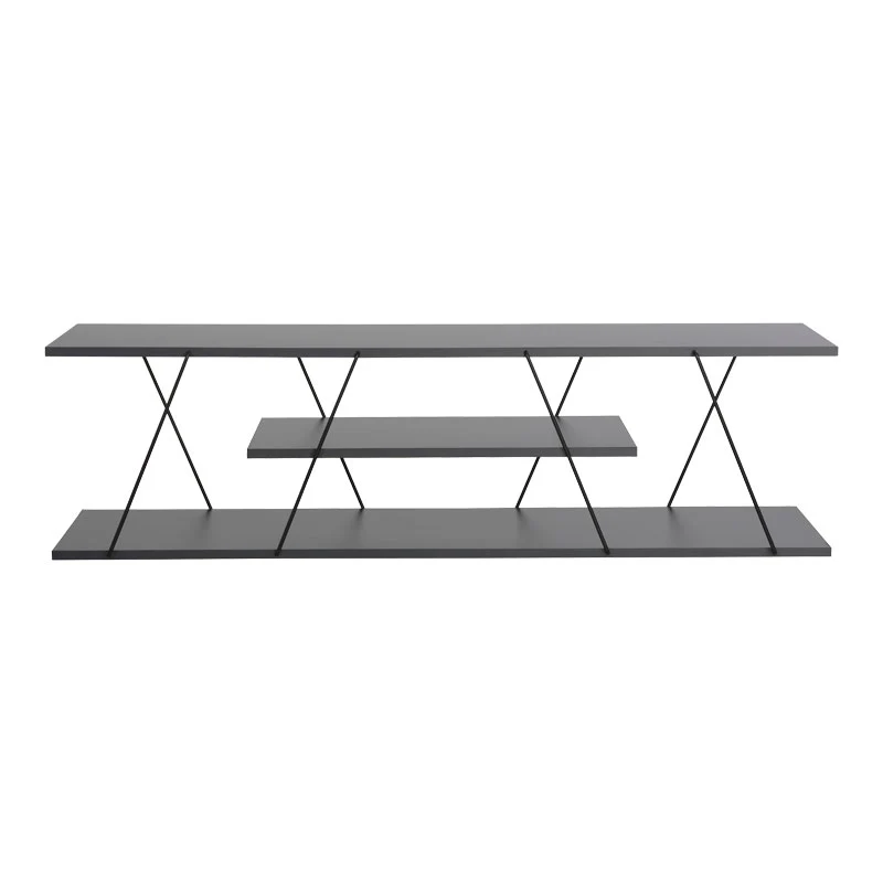 ТВ Шкаф TARS тъмно сиво-черно 120x30x33см