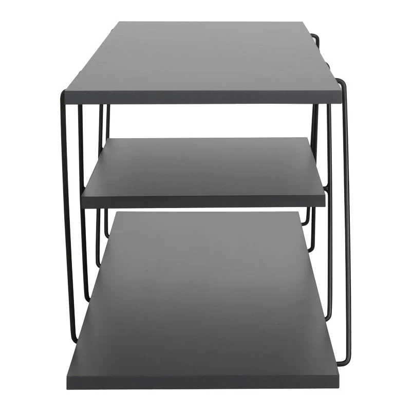 ТВ Шкаф TARS тъмно сиво-черно 120x30x33см