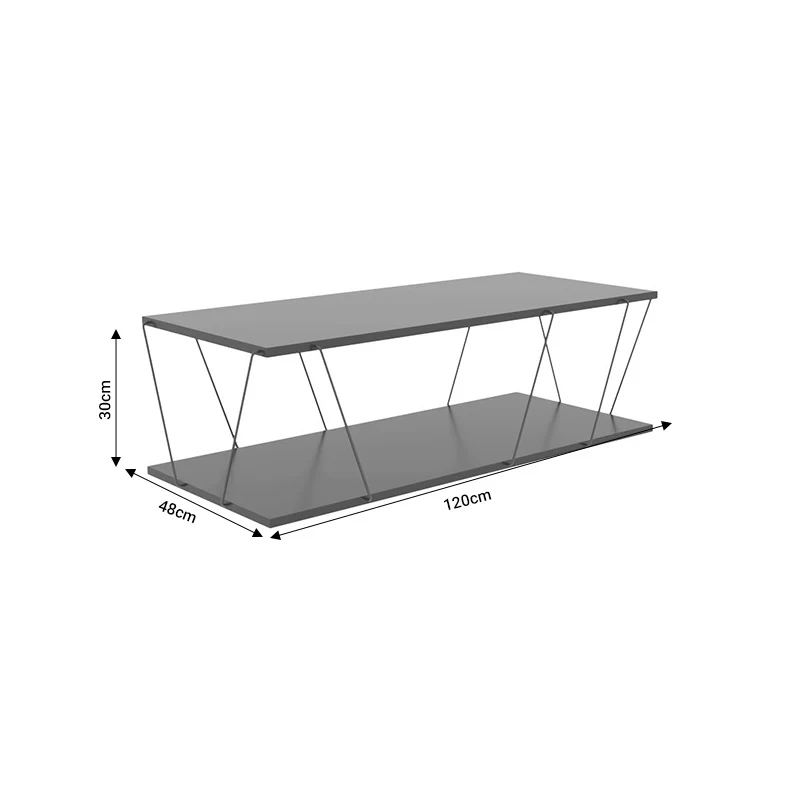 Холна маса TARS сиво-черно 120x48x30см