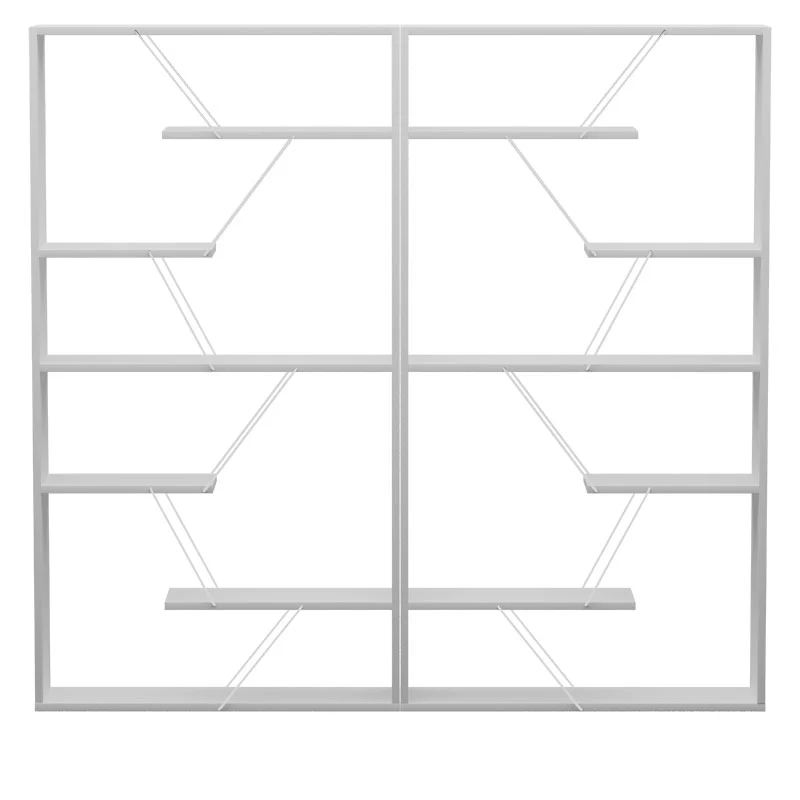 Библиотека TARS сив-бял цвят 168x24x157см