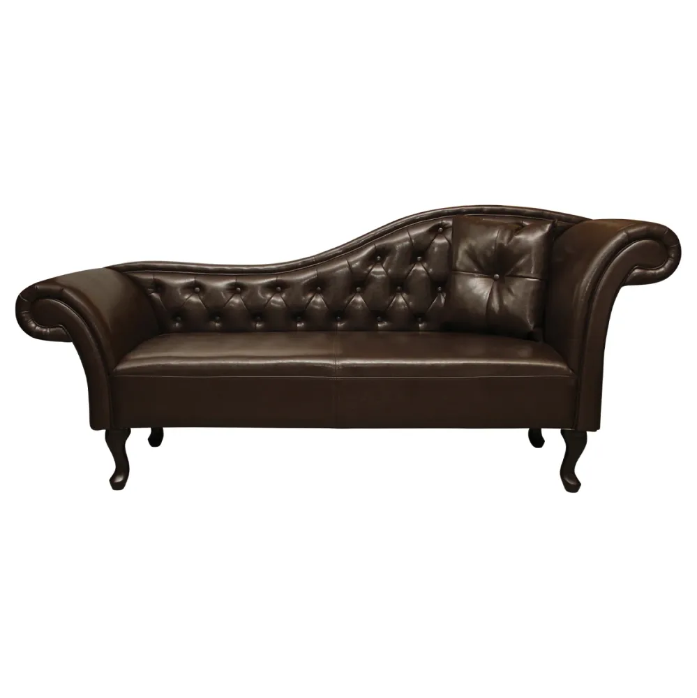 Tchesterfield niovi pu реглажер с кафяво-черни крака (десен) 190x61x84см