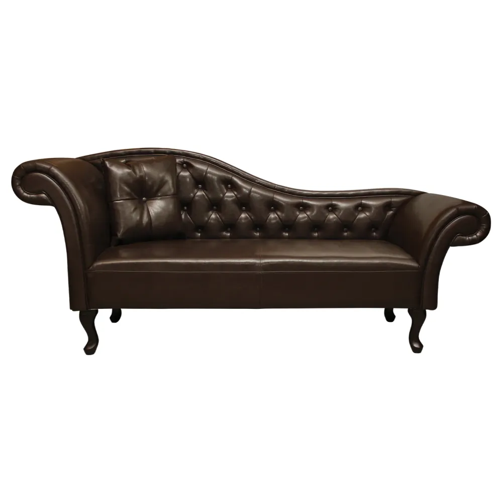 Tchesterfield niovi pu реглажер с крака кафяво-черен 190x61x84см