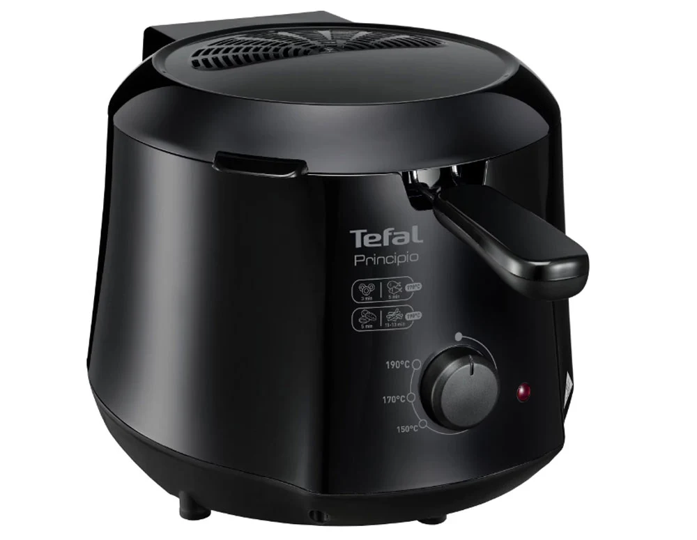 Фритюрник Tefal Minicompact FF230831 Principio, 1000W, 1.2 л, Регулируем термостат 150-190°C, Черен