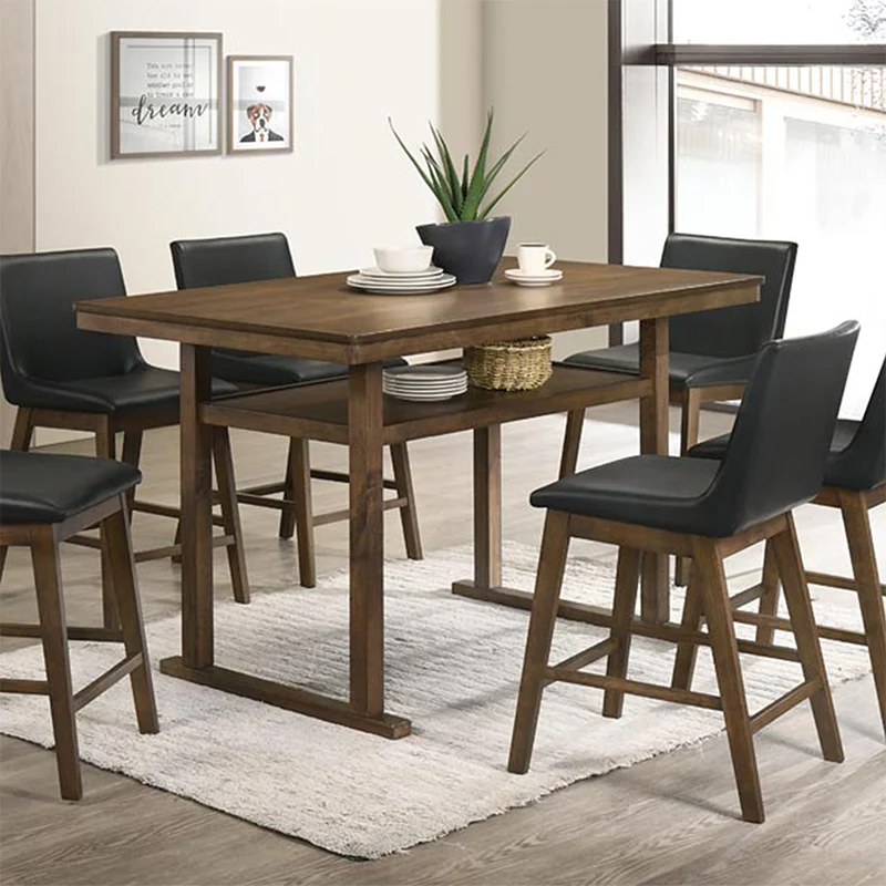 Бар маса Tenor естествено дърво каучуково дърво-MDF орех 150x90x91.5cm