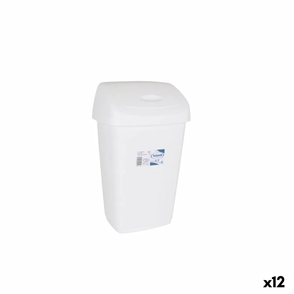 Кошче за боклук Tontarelli Aurora Бял 9L С капак (12 броя)