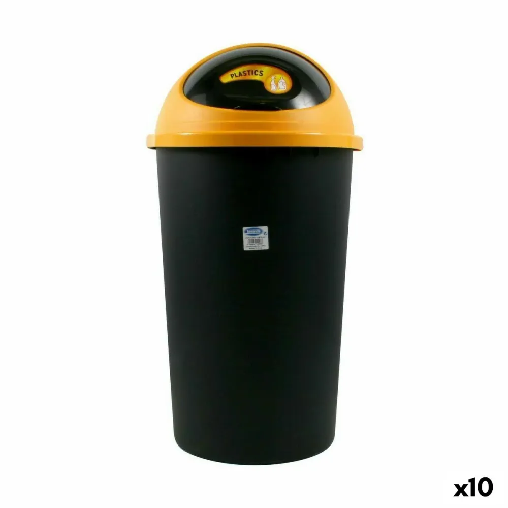 Кошче за Боклук Tontarelli Big hoop Жълт Черен 50 L (10 броя)