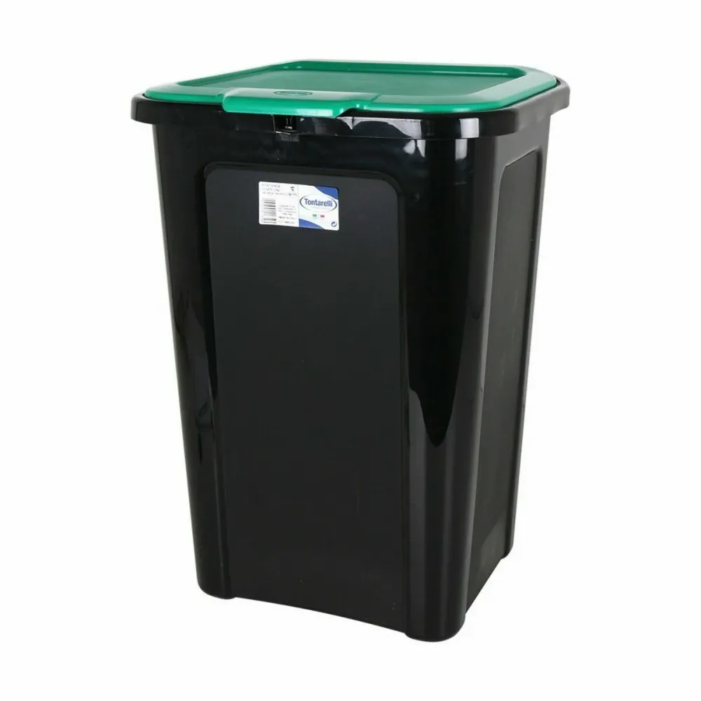 Кошче за Боклук Tontarelli Coverline Зелен 44 L Черен 38,5 x 34,5 x 54,5 cm (6 броя)