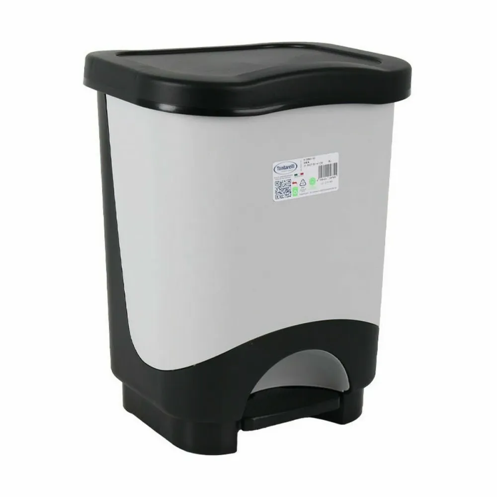 Кошче за Боклук с Педал Tontarelli Idea 18 L Черен Сив 31,6 x 27,6 x 41 cm (4 броя)