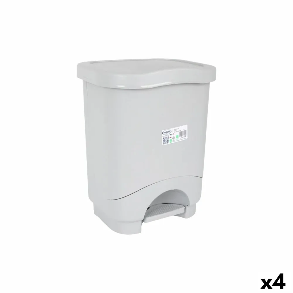 Кошче за Боклук с Педал Tontarelli Idea Сив 24 L (4 броя)