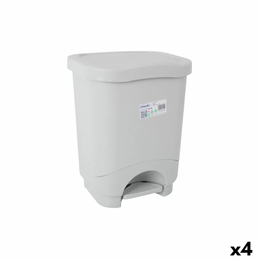 Кошче за Боклук с Педал Tontarelli Idea Сив 18 L (4 броя)