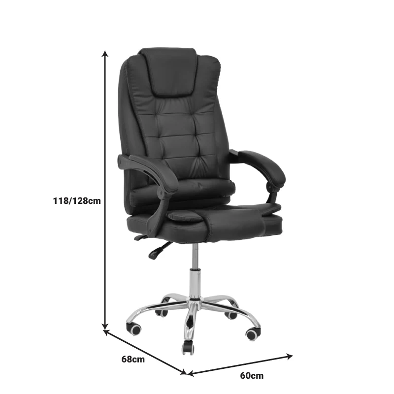 Мениджърски офис стол Toronsi черен pu 60x68x128см