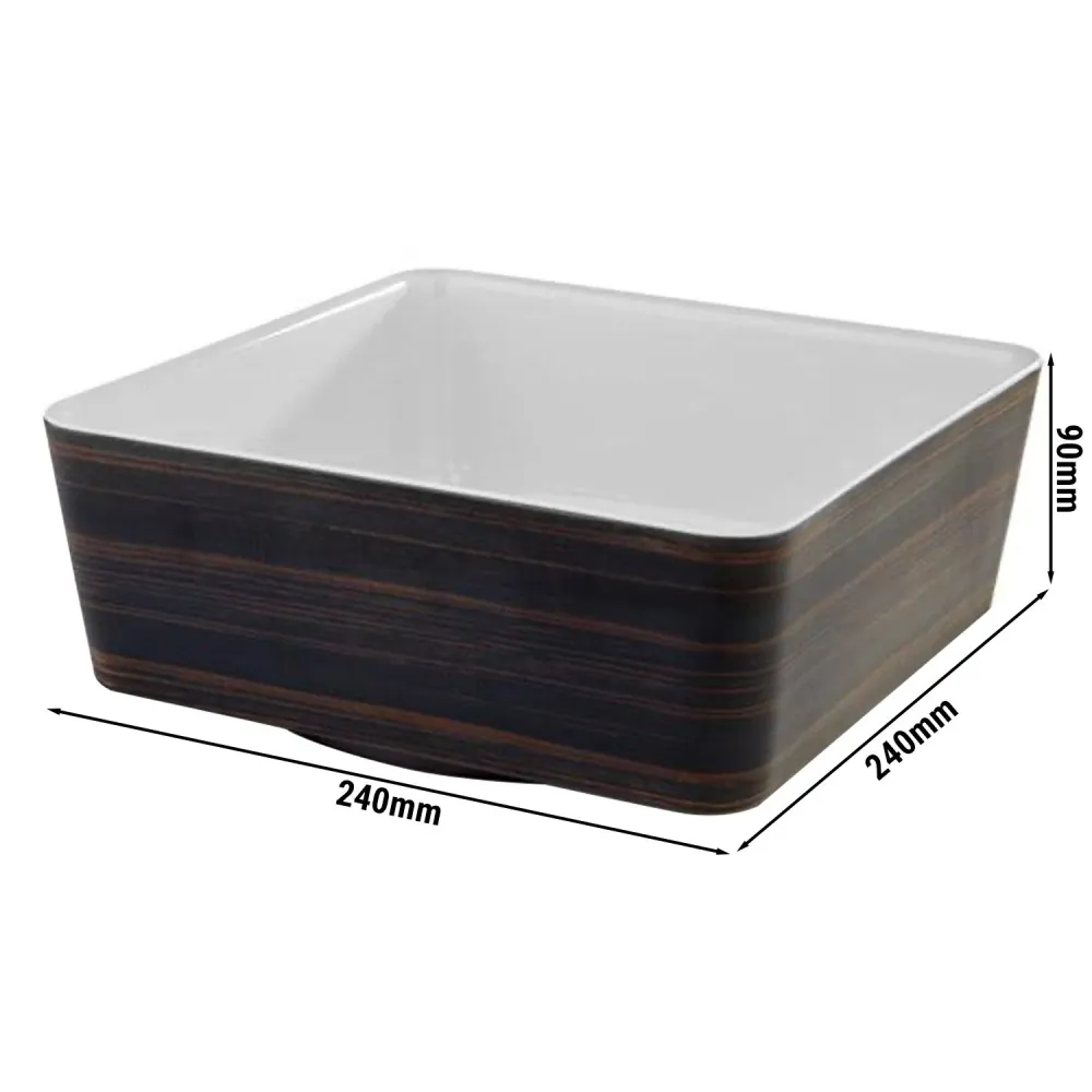 (6 бр.) Купа - UNIVERSAL - Меламин - 3.5L - правоъгълна - 240x240mm - Дълбочина: 90mm - Кафяво