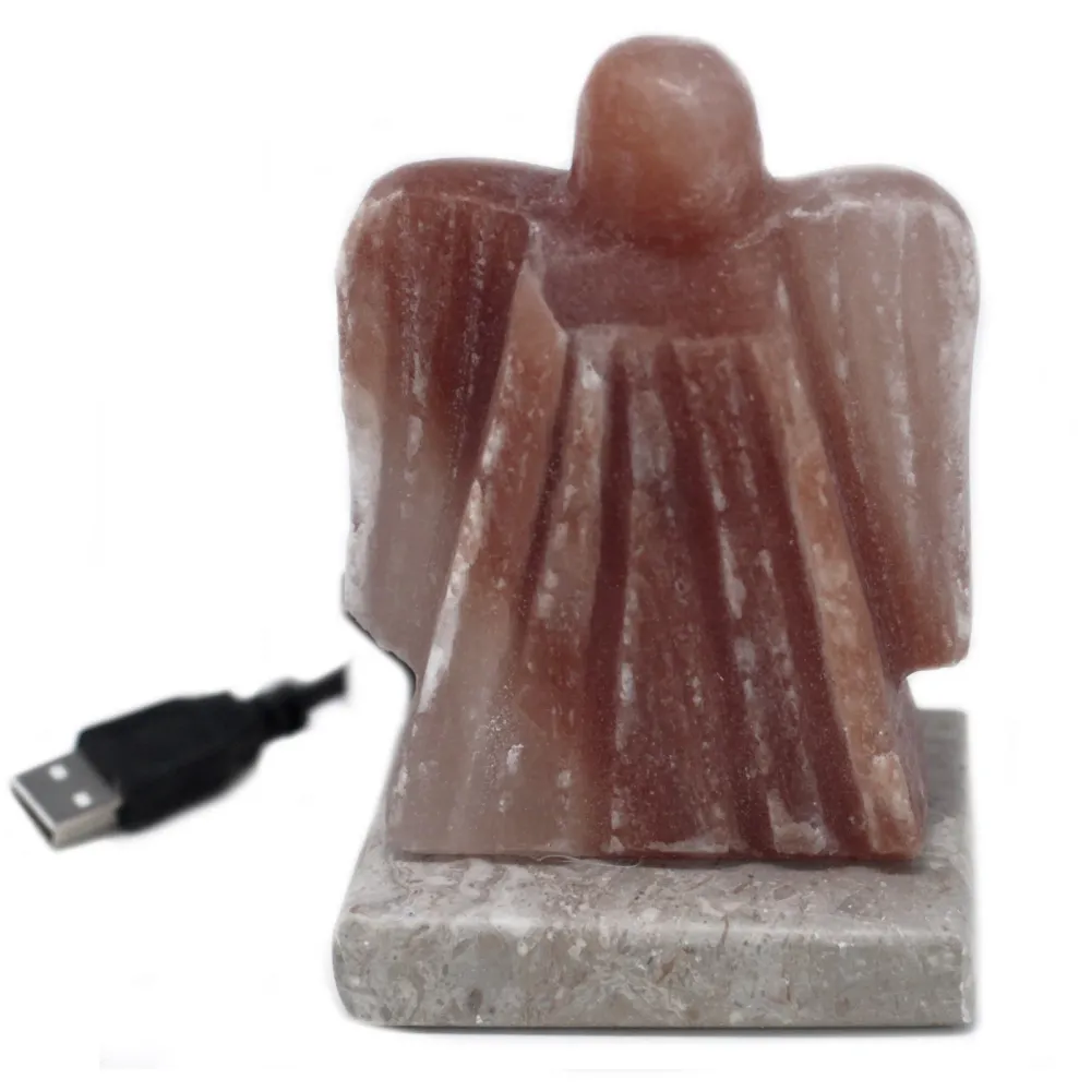 USB многоцветна ангелска лампа от хималайска кристална сол