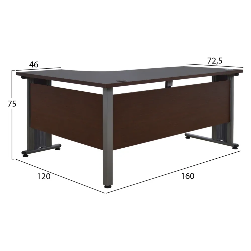Професионално бюро Valden цвят венге десен ъгъл 160x120x75см
