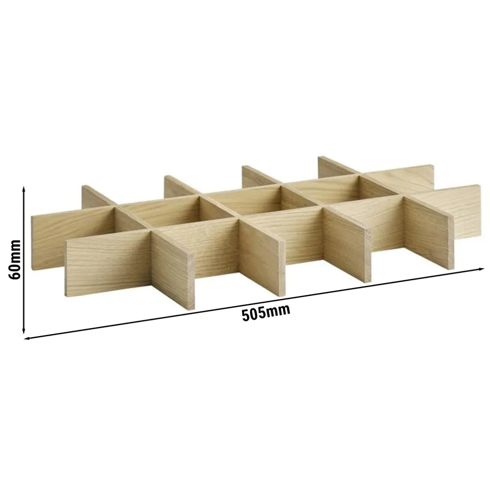 Вложка за дървена кутия (VALO GN 1/1) - дъбово дърво - 505x300x60mm - кафява