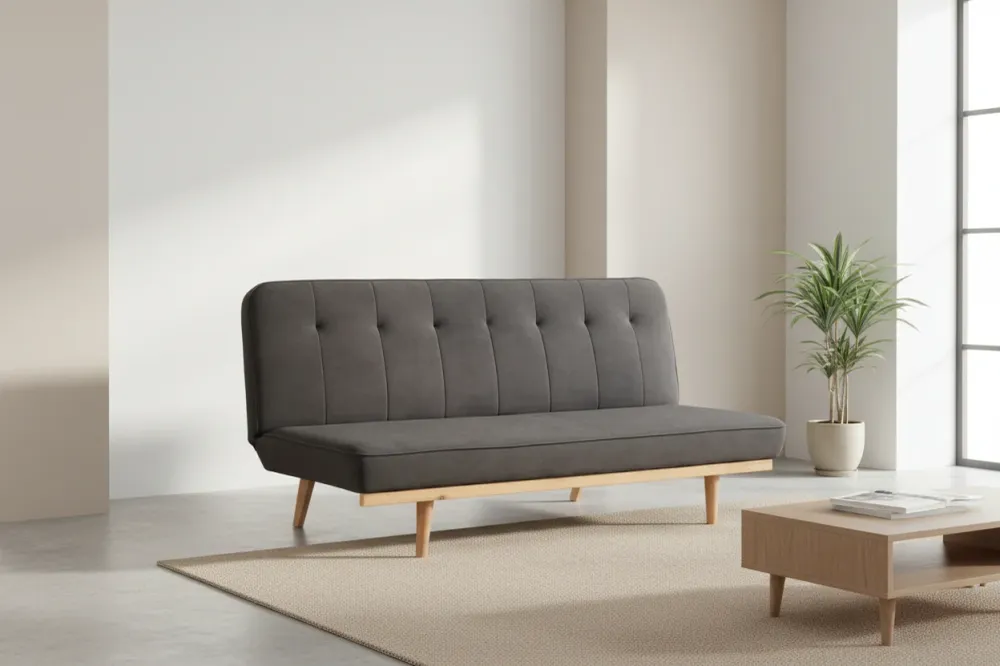 Разтегателно канапе VELUDO сив цвят 193X85X88