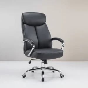 Мениджърски офис стол Venza черен pu 70x65x117-124см