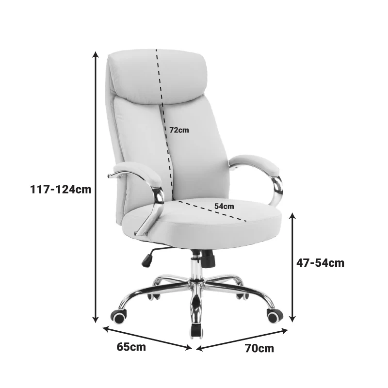 Мениджърски офис стол Venza черен pu 70x65x117-124см