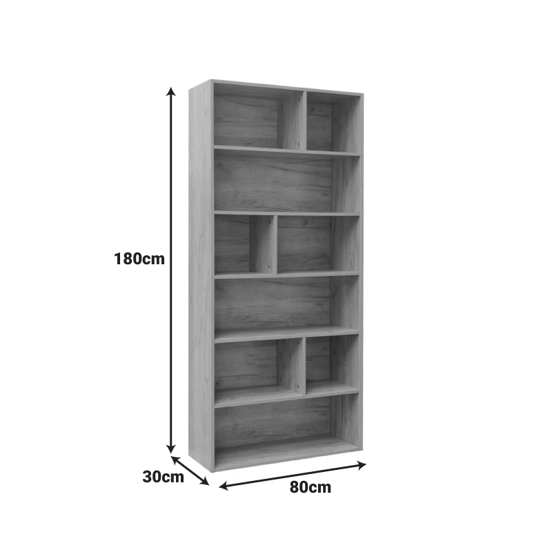 Етажерка Еvergin с чекмеджета мдф цвят дъб 80x30x180см