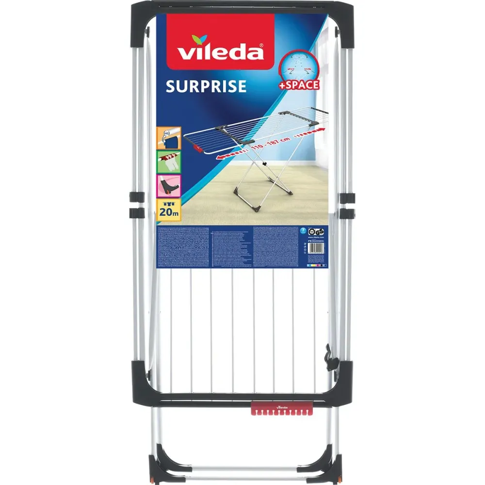 Сгъваем сушилник за дрехи Vileda 157235 Surprise Разтяга Сив Стомана Алуминий (20 m)