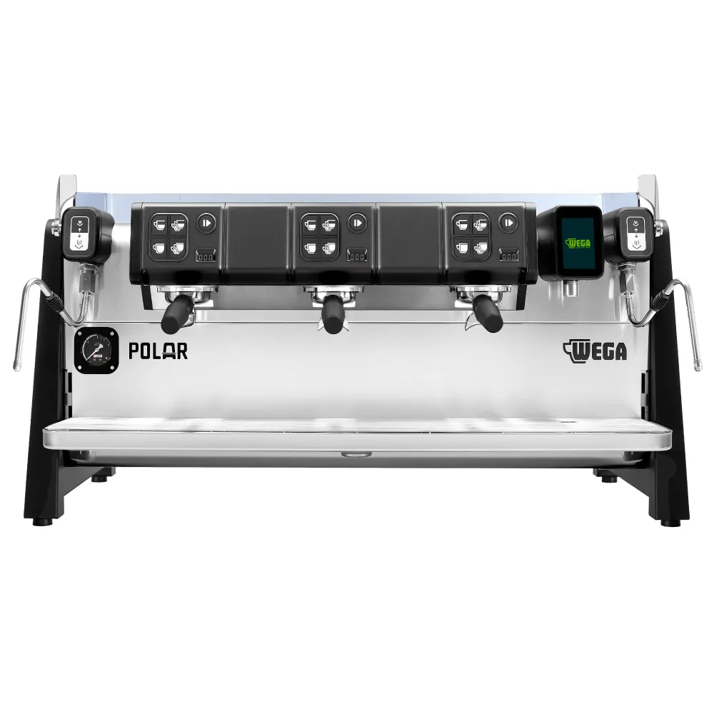 WEGA | Polar - Портафилтърна машина - 3 групи - 6,9 kW - с 2 пенителя за мляко и гореща вода - Touch - Черно