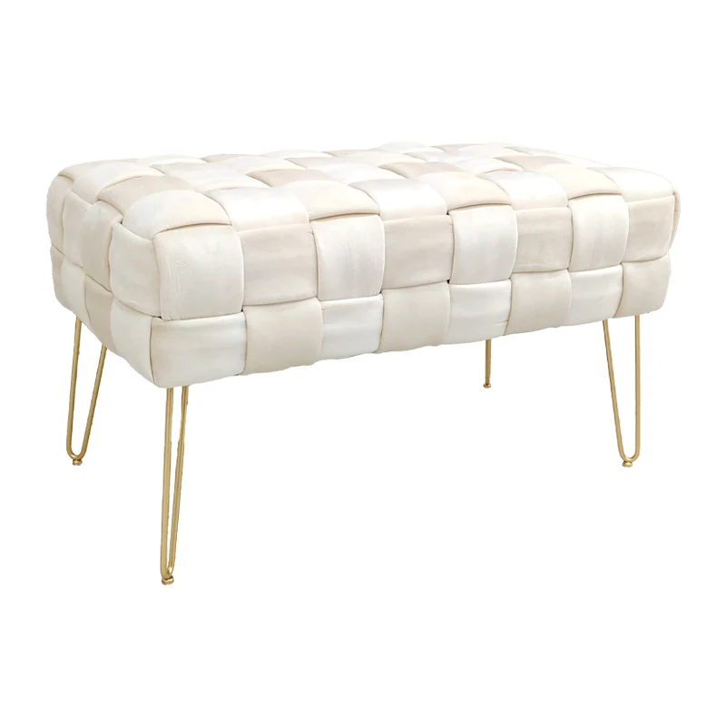 Табуретка WENZO бежово кадифе 82x43x46см
