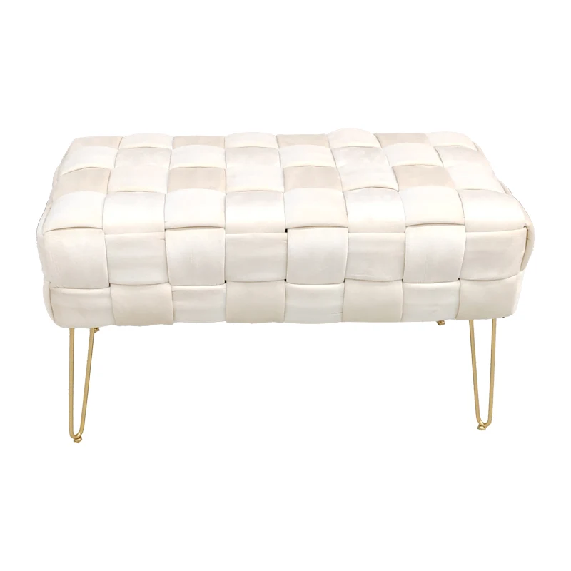 Табуретка WENZO бежово кадифе 82x43x46см