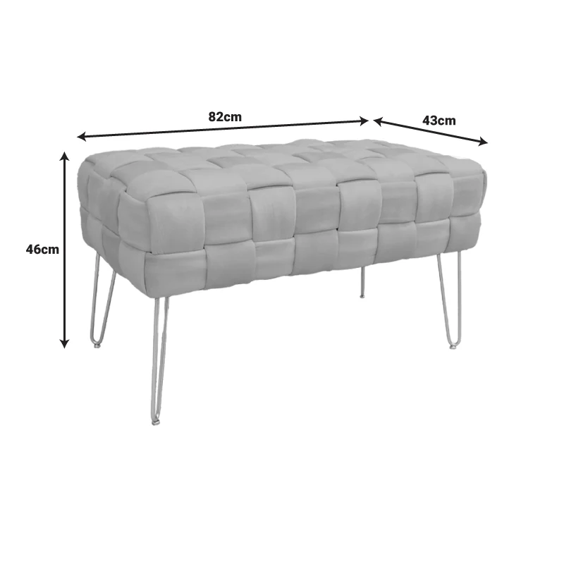 Табуретка WENZO бежово кадифе 82x43x46см