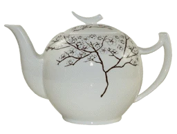 Порцеланова кана за чай White Cherry 1 литър
