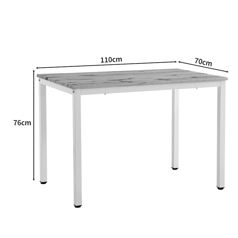 Трапезна маса WITTE МДФ/Метал в цвят сонома с бял крак 110x70x76см
