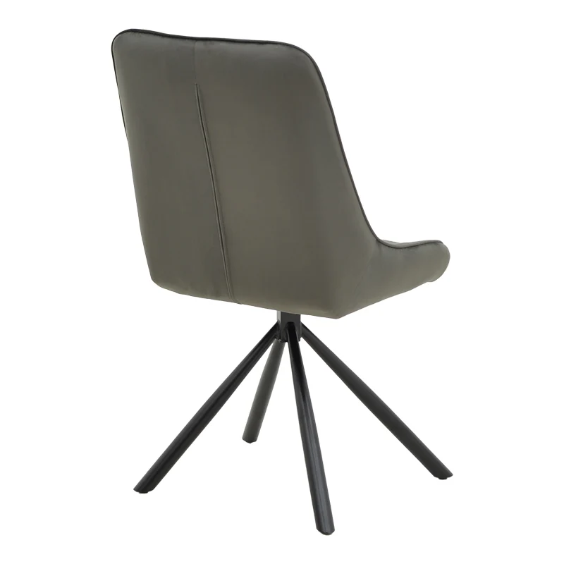 Стол WORI тъмно сиво кадифе-метал черен крак 48x56x82см