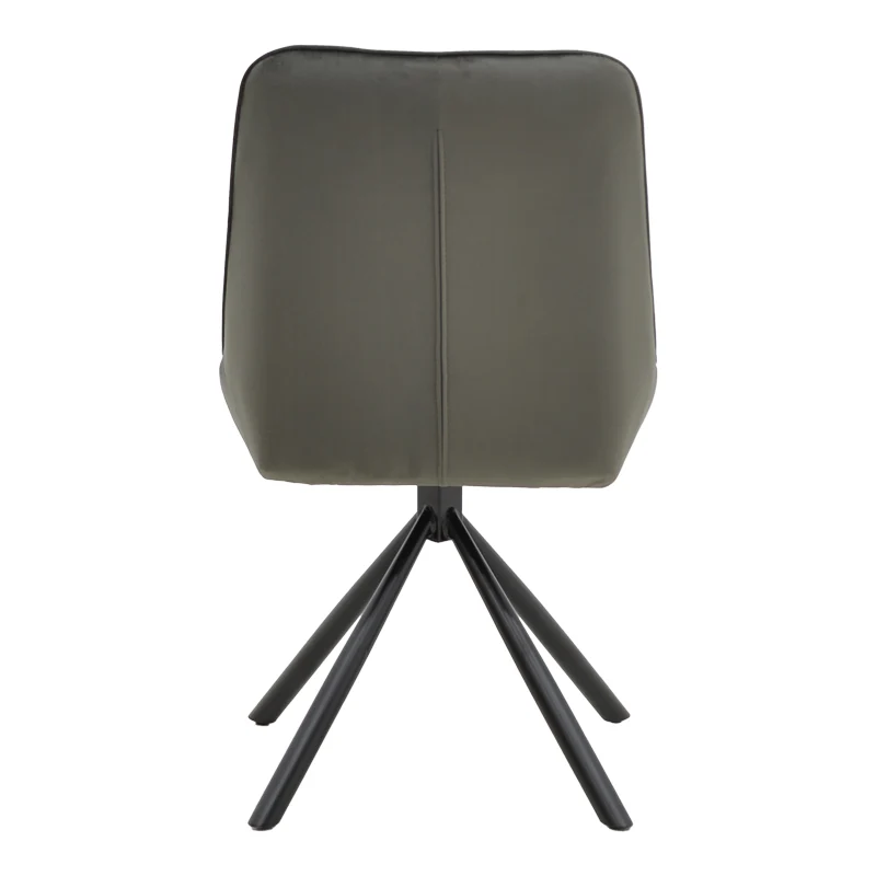 Стол WORI тъмно сиво кадифе-метал черен крак 48x56x82см