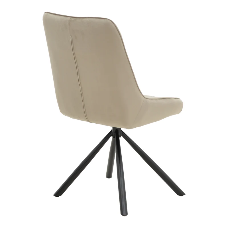 Стол WORI бежово кадифе-метал черен крак 48x56x82см