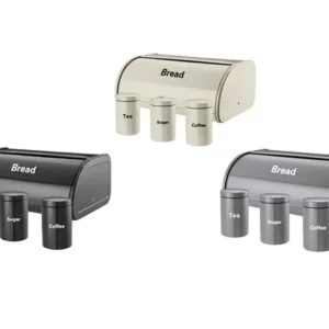 XJ-03610-4PC -401 Комплект кутия за хляб с кутии /чай,кафе,захар/,асорти с цвят на случаен принцип