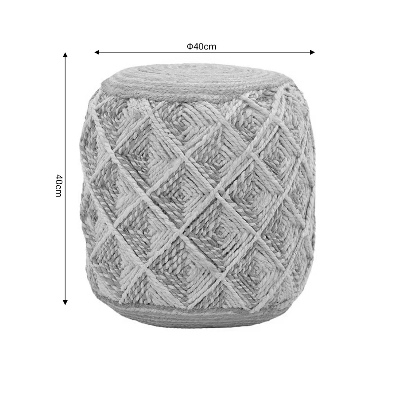 Табуретка Yton бежова 100% юта 40x40x40см
