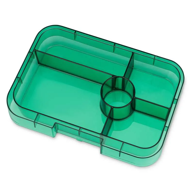 Yumbox Поднос за сервиране - Поднос за тапас - 5 отделения - Прозрачно зелено