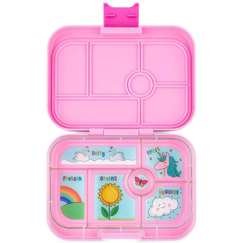 Yumbox Кутия за храна - Оригинал - 6 отделения - Мощно розово/Еднорог