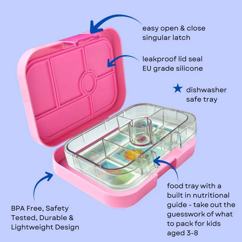 Yumbox Кутия за храна - Оригинал - 6 отделения - Мощно розово/Еднорог