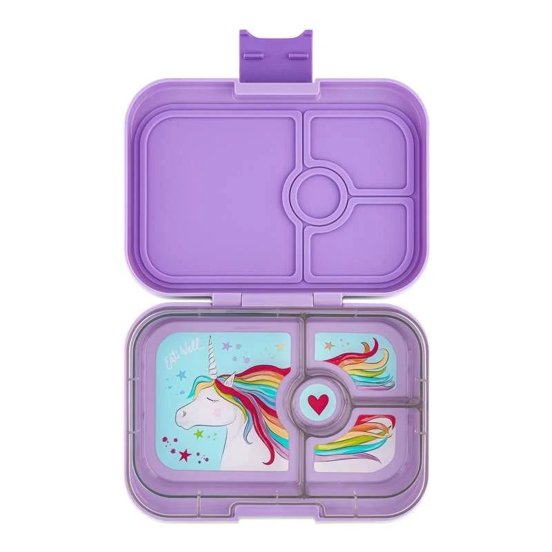 Yumbox Кутия за обяд - Панино - 4 отделения - Лавандулово лилаво/Еднорог