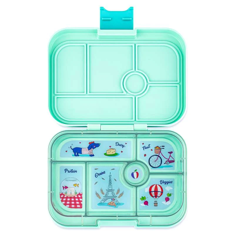 Yumbox Кутия за храна - Оригинал - 6 отделения - Спокойна аква/Париж