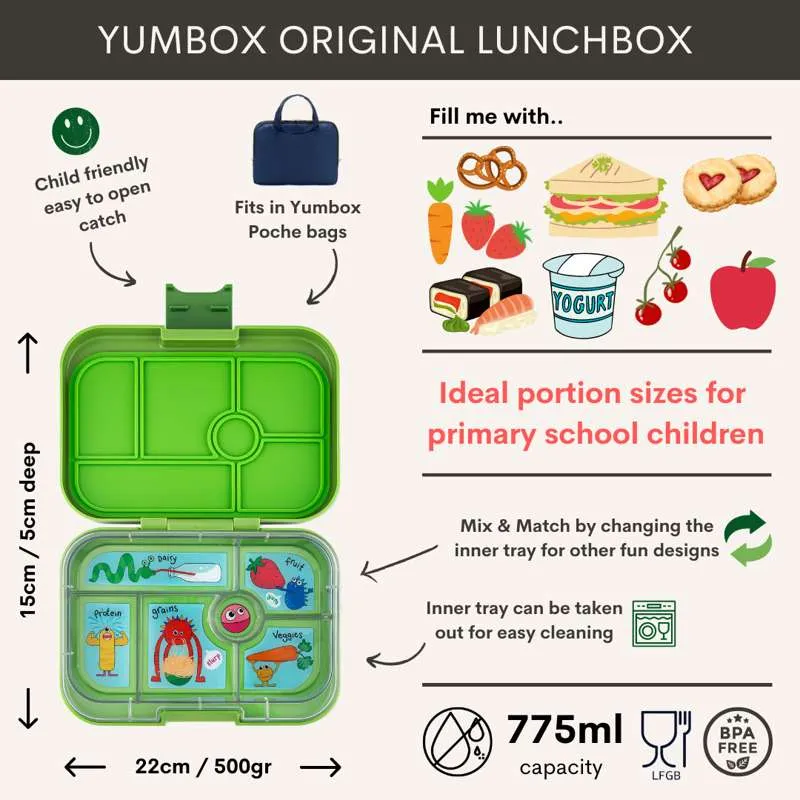 Yumbox Кутия за храна - Оригинал - 6 отделения - Спокойна аква/Париж