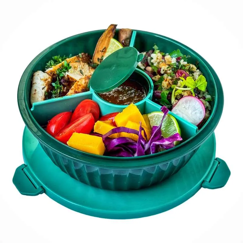 Yumbox Кутия за обяд - Poke Love Bowl - 4 отделения - Кале зелено