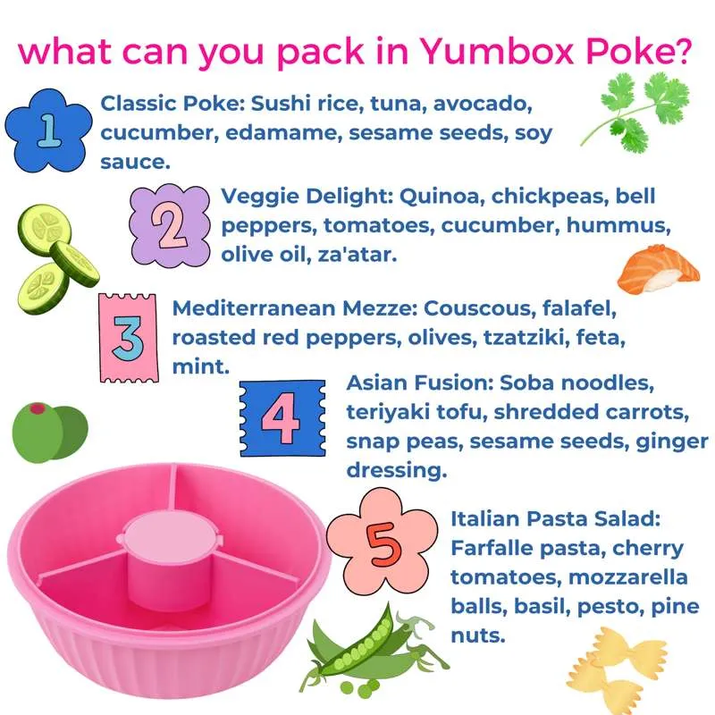 Yumbox Кутия за храна - Poke Love Bowl - 4 отделения - Гуава Розово