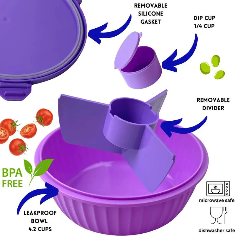 Yumbox Кутия за обяд - Poke Love Bowl - 4 отделения - Maui Purple