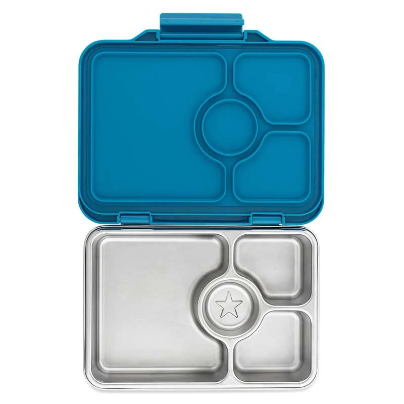 Yumbox Кутия за обяд - Presto Неръждаема стомана - 4 отделения - Нормандско синьо